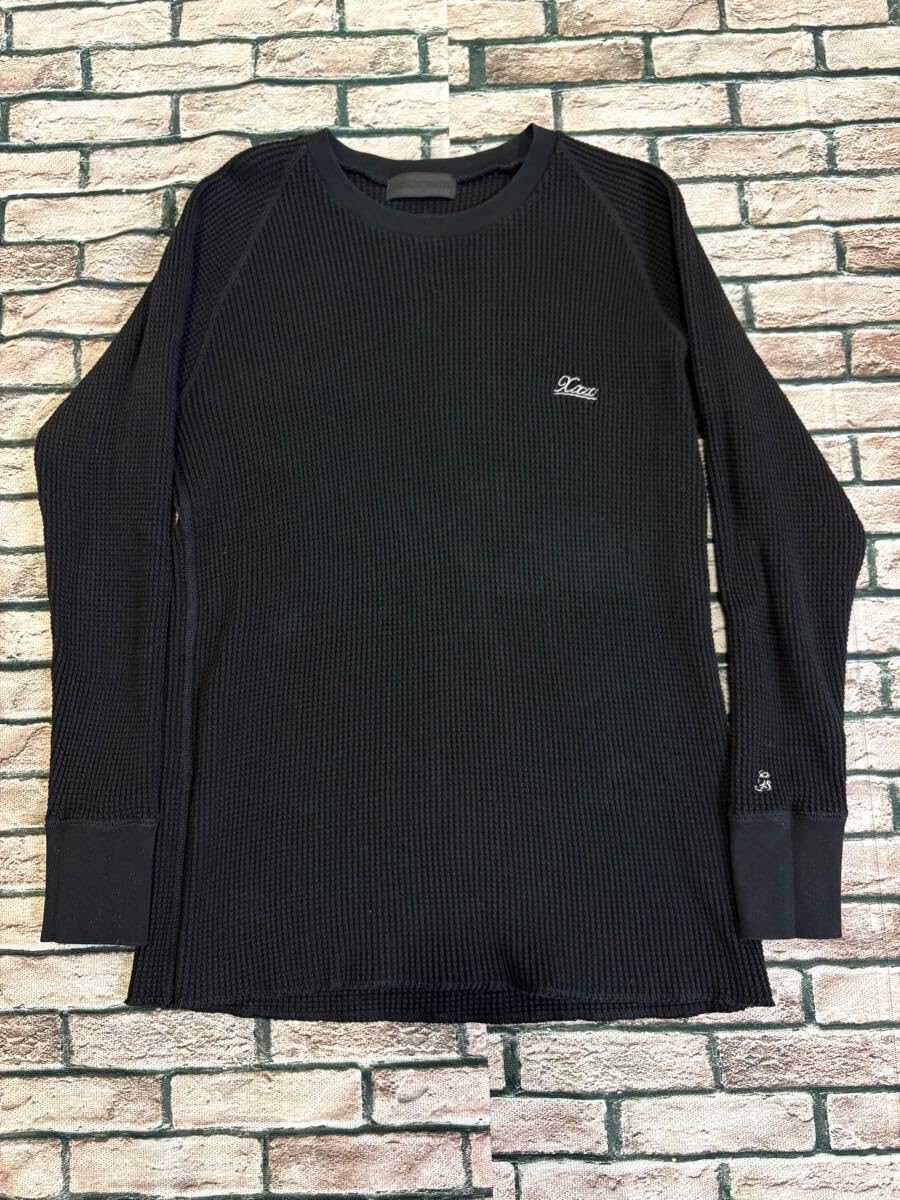 GOD SELECTION XXX ゴッドセレクショントリプルエックス ロゴエンブロイダリーラグランワッフルサーマルカットソー