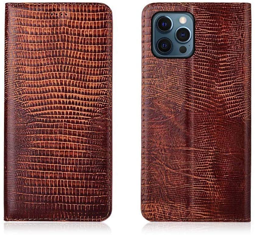 Étui en cuir résistant aux chocs iPhone 12 Pro Max clapet fente
