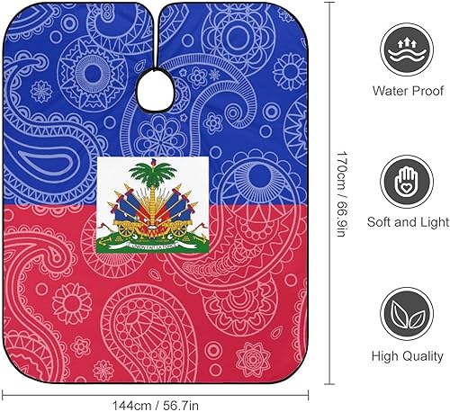 Miniatura 2 de Cabo de peluquero con bandera de cachemira de Haití, delantal de peluquero grande, unisex, resistente al agua, capa de salón