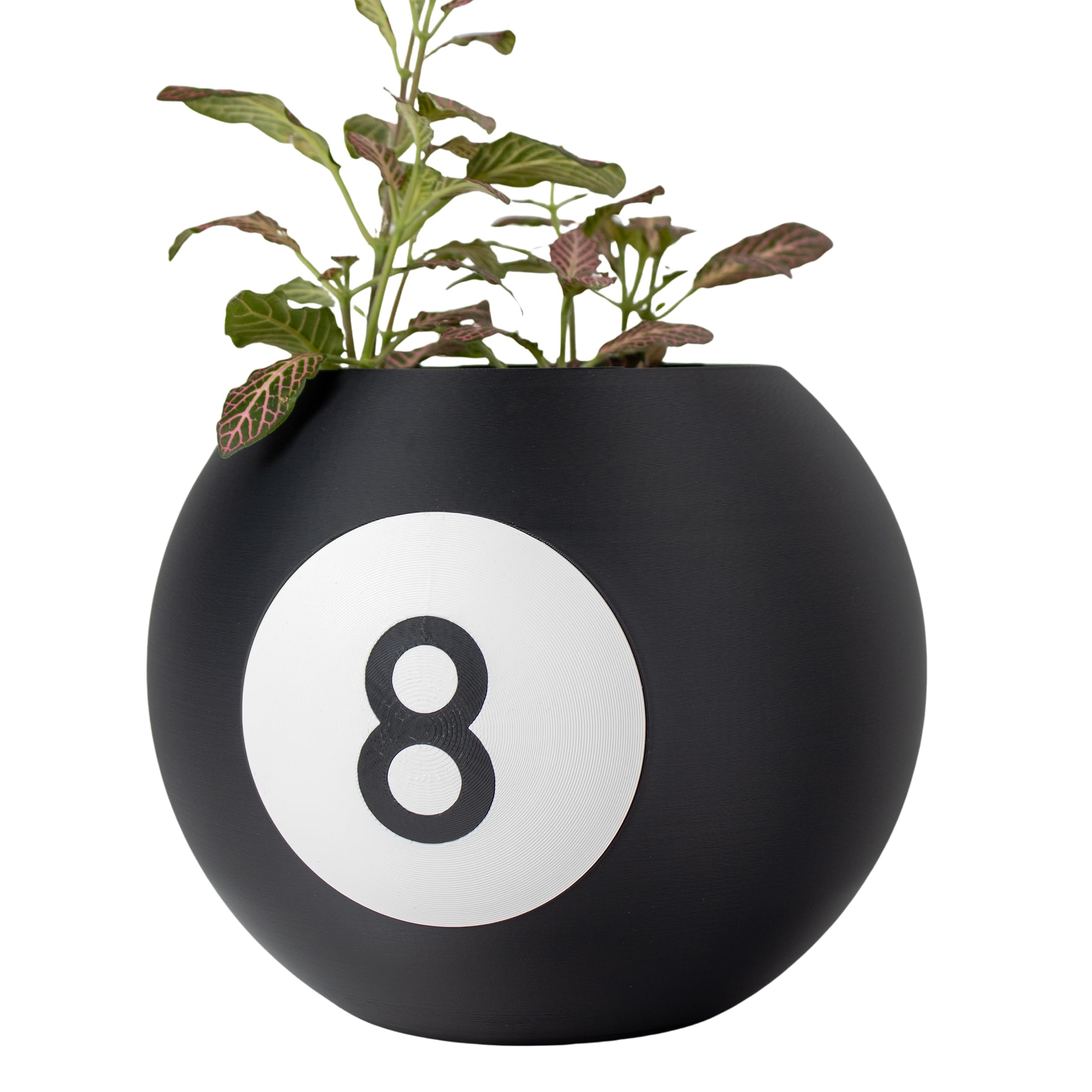 Print Level 3D 8-Ball Planter Pot with Drainage Hole - 5.9 Inch Desk Accessory - Unique Pencil Holder or Plant Pot -Billiard Decor - Fun Gift for Pool