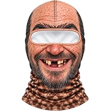 Funny Realistic Face Old Man Ski Mask, 3D Novelty Balaclava Face Mask
