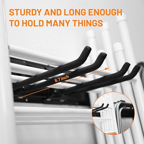 Miniatura 3 de Wallmaster Organizador de almacenamiento de garaje para montaje en pared, organizador de herramientas de jardín, perchas plegables resistentes