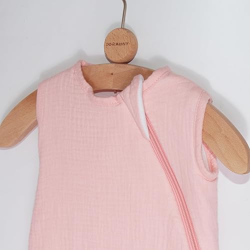 Miniatura 5 de Manta unisex de muselina de algodón orgánico para bebé, unisex, con cremallera de 2 vías, saco de dormir de 1.0 tog para 18-24 meses, color rosa