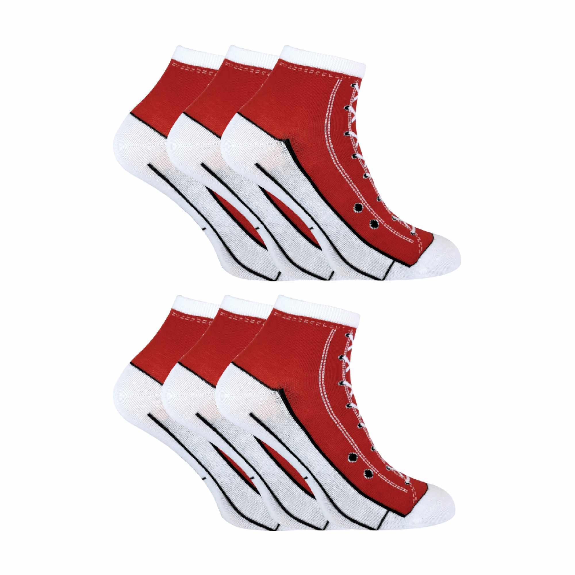 Sock Snob 6 Pair Multipack Socks That Look Like Shoes Novelty Funny Lace Up Sneaker Socks