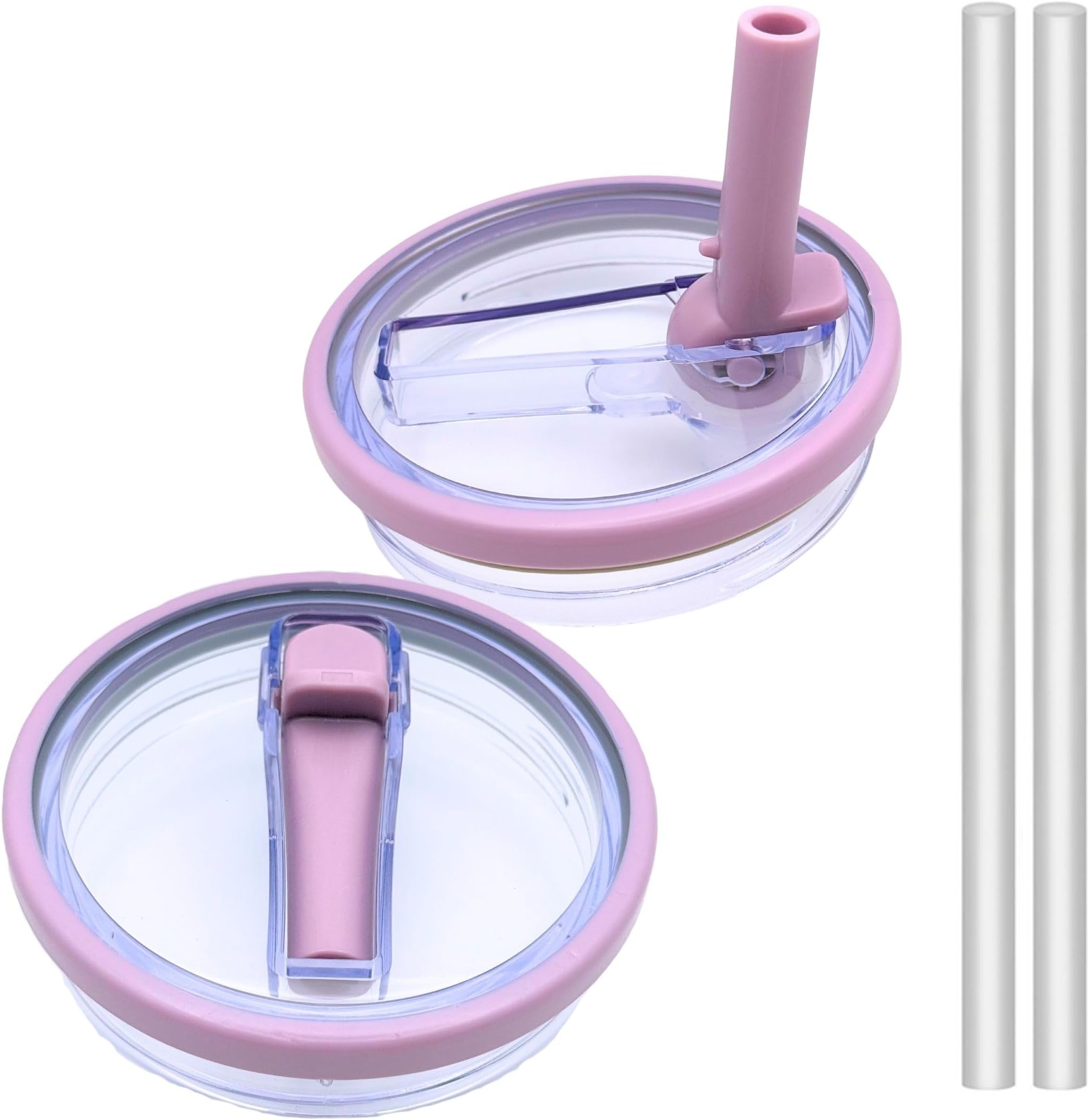 2 Pack 40 Oz Stanley Replacement Lid, Flip Straw Leak Proof Top Fit For Quencher, Spill Proof Design Tumbler Lid Replacement, Stanley Cup Lid Accessories (Lilac 2 Pcs)