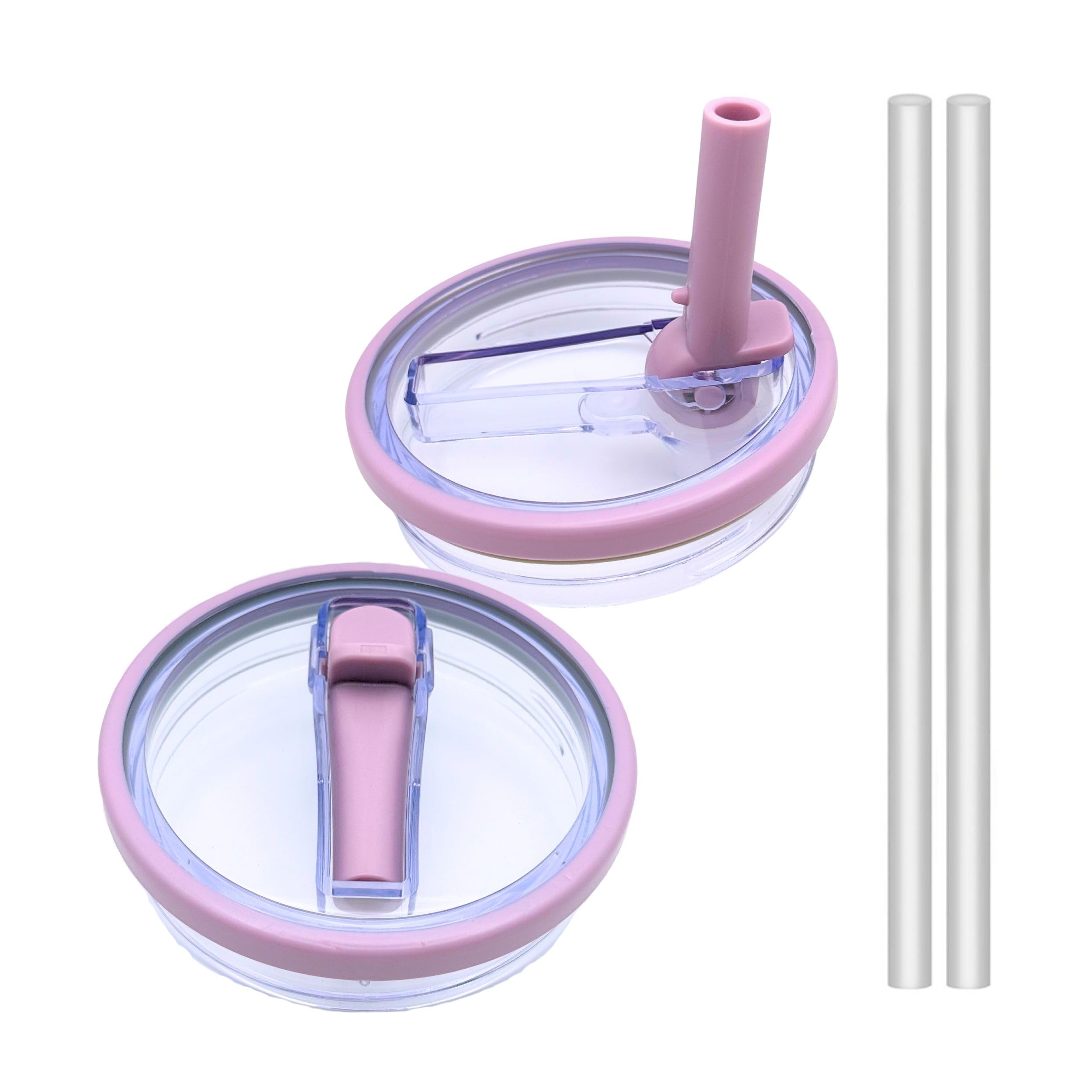 Photo 1 of 2 Pack 40 Oz Stanley Replacement Lid, Flip Straw Leak Proof Top Fit For Quencher, Spill Proof Design Tumbler Lid Replacement, Stanley Cup Lid Accessories (Lilac 2 Pcs)