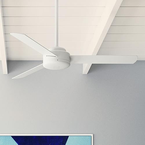 Miniatura 3 de Hunter Ventilador de techo interior contemporáneo con acabado blanco mate de 52 pulgadas con 3 aspas (renovado)