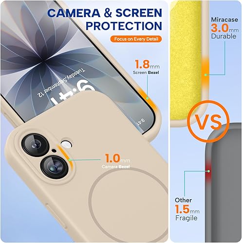 Miniatura 1294 de Miracase - Funda diseñada para iPhone 11 con protector de pantalla, funda de goma de silicona líquida, protección total contra caídas y a prueba