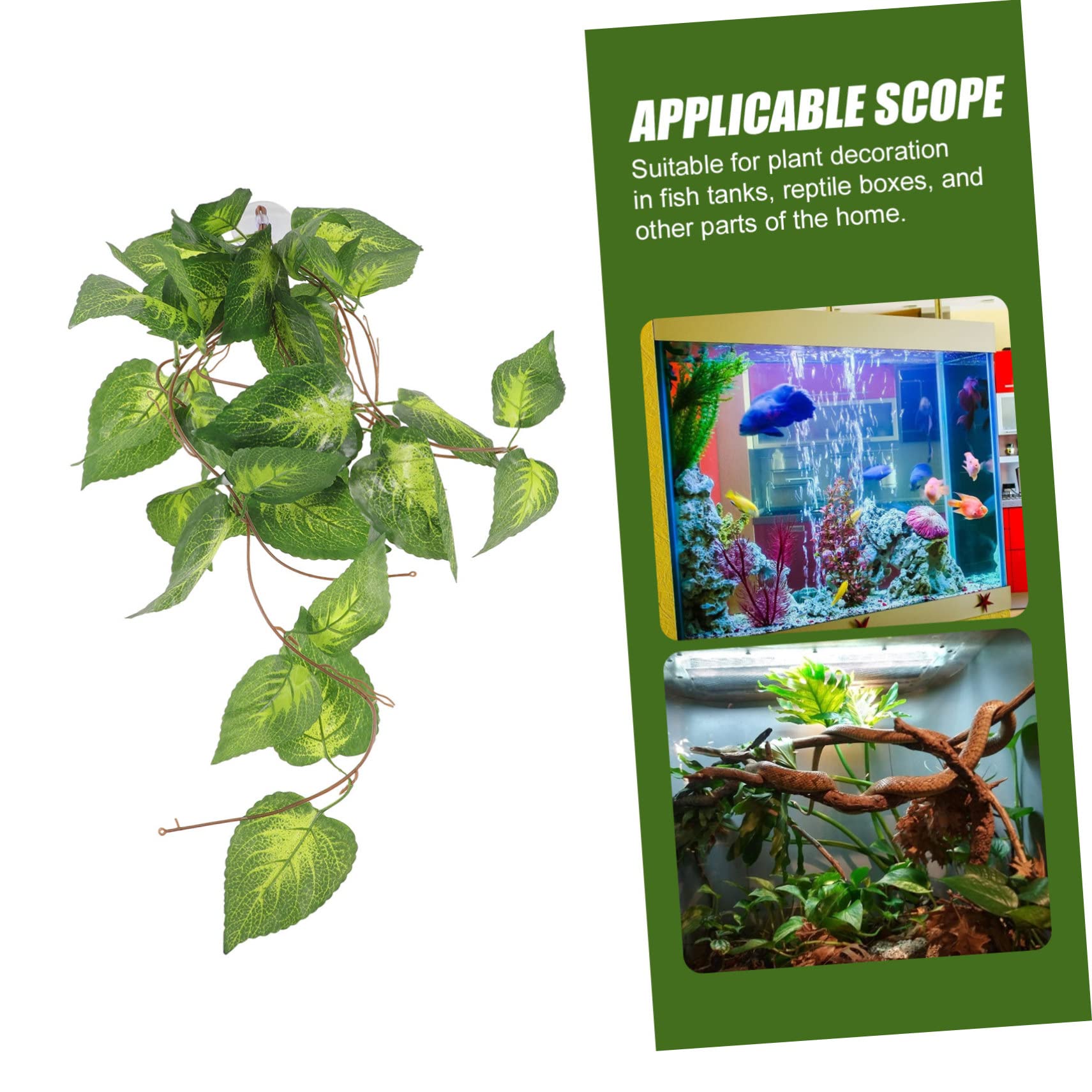 DOITOOL 5 Piezas Planta de simulación de Oruga decoración de vides Falsas contenedores de Vidrio Animal Plantas Artificiales Planta Falsa de Acuario Planta de pecera Hojas