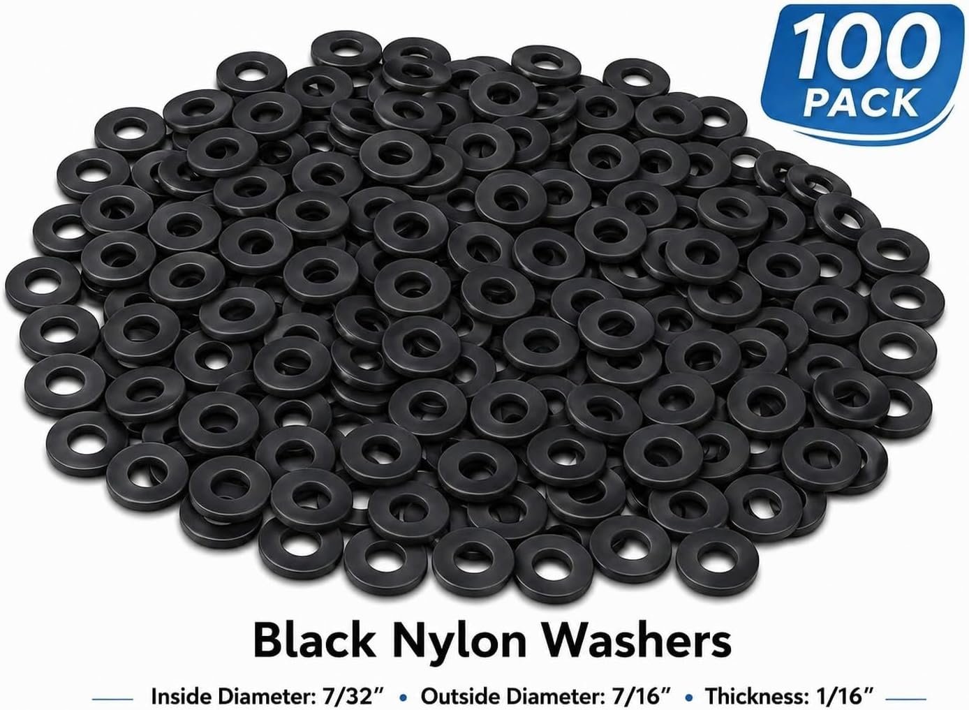 AIAS Black Nylon Tension Rod Washers – 100 Pack Drum Hardware Replacement for Snare, Tom & Bass Drums – Smooth Tuning, Vibration Dampening & Hardware Protection