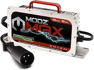 MODZ® Max48 15 AMP Club Car Battery Charger for 48 Volt Golf Carts - 3-Pin Round