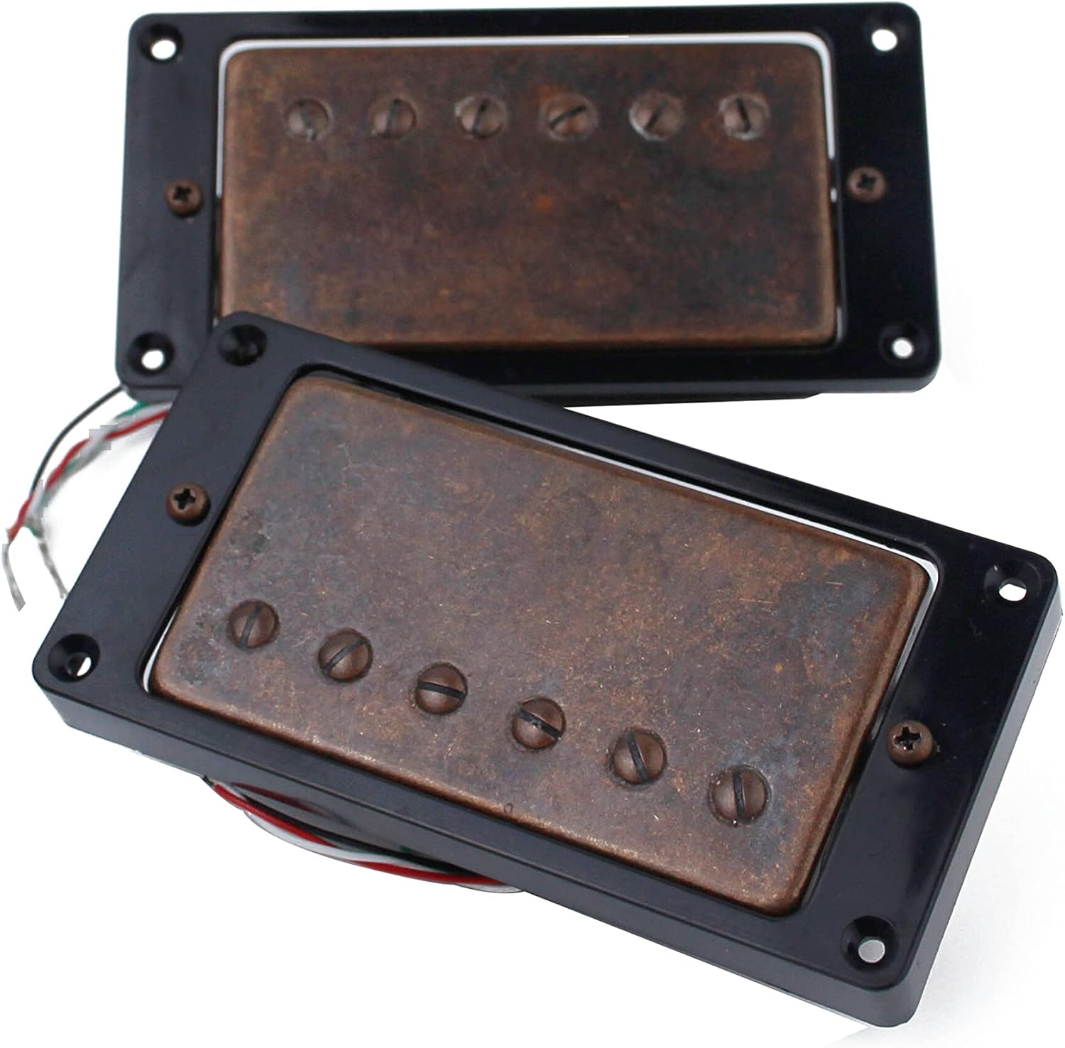 Guyker Guitar Humbucker Pickups Set - Double Coil Neck and Bridge Pickup Replacement Parts for LP 6 String Electric Guitar (Bronze)