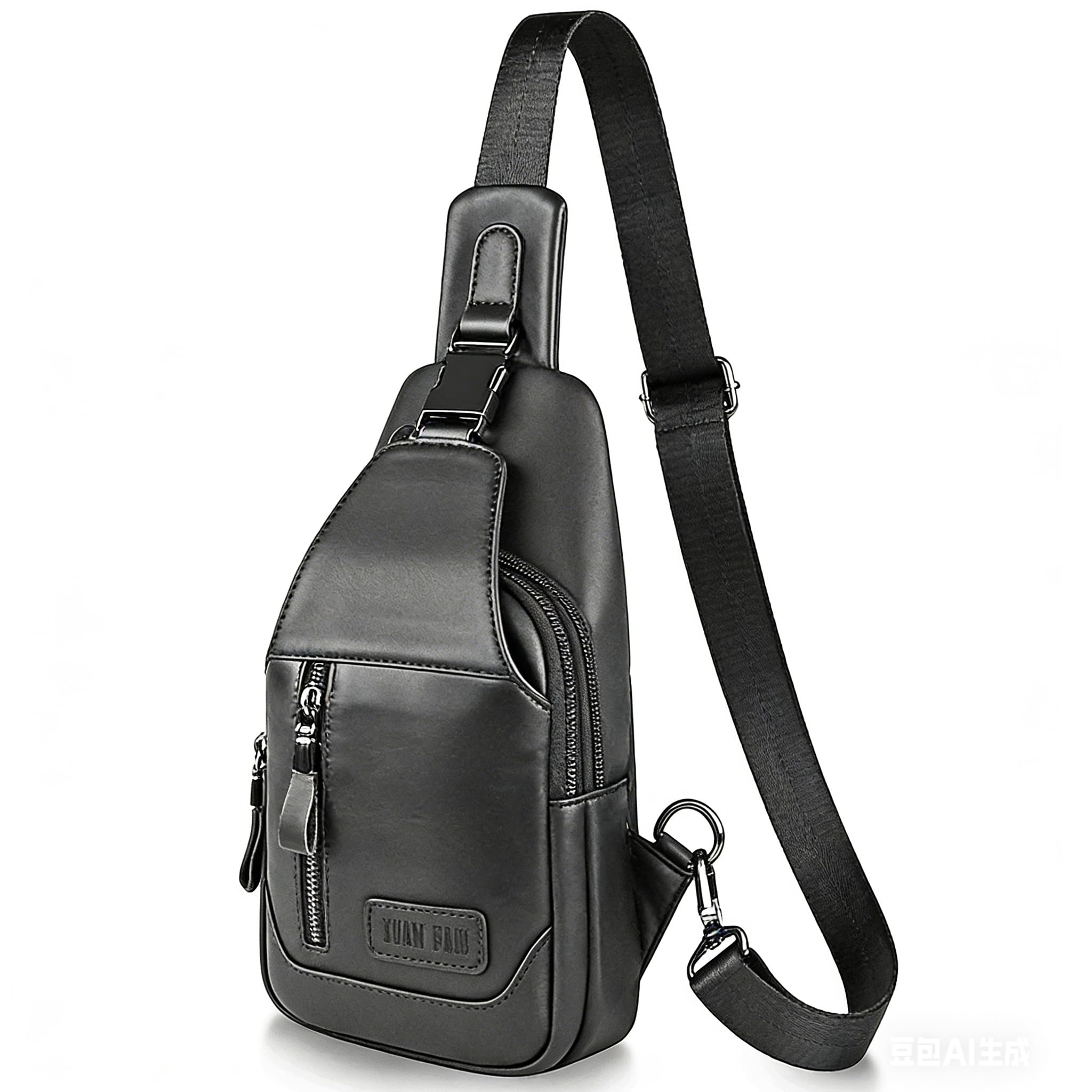YUAN FAN Leather Sling Bag Purse Chest Shoulder Backpack,Concealed Carry Crossbody Bags for Men Anti Theft Bag