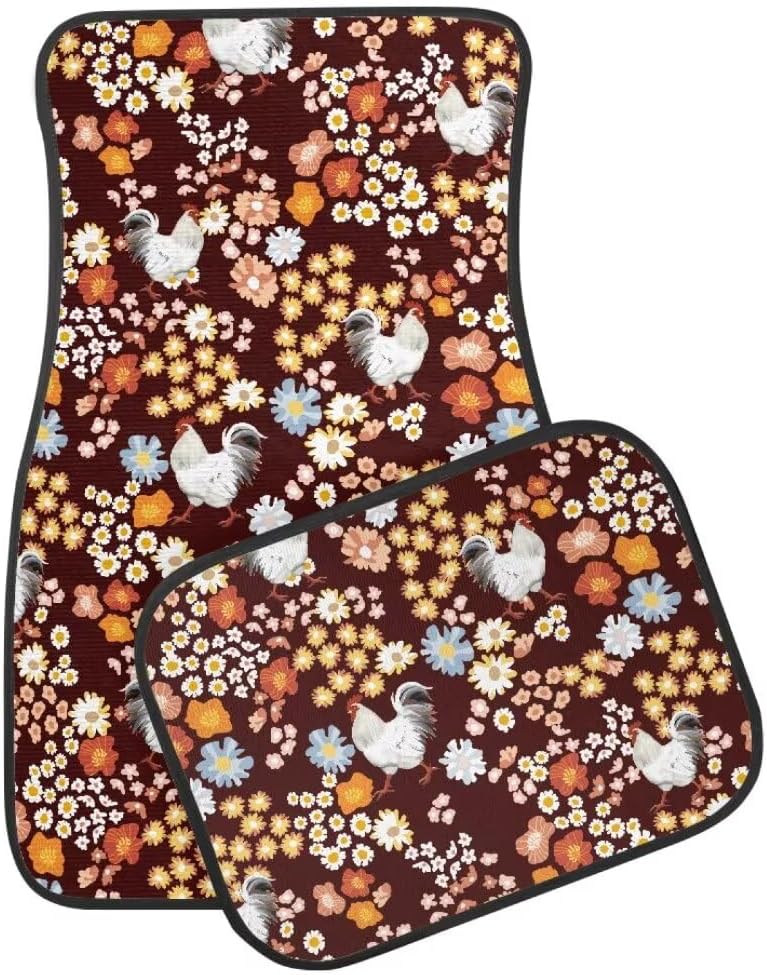 Leopard Print All Weather Floor Mats for Car SUV & Truck - Automotive Floor Mats 4 Pieces Set (Front & Rear), Heavy Duty Protection