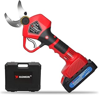 KOMOK Podadora Eléctricas 21V Diámetro de Corte de 30mm 2 Piezas Recargable de Respuesto Alimentada por Batería de Litio de 2Ah 6-8 Horas de Trabajo