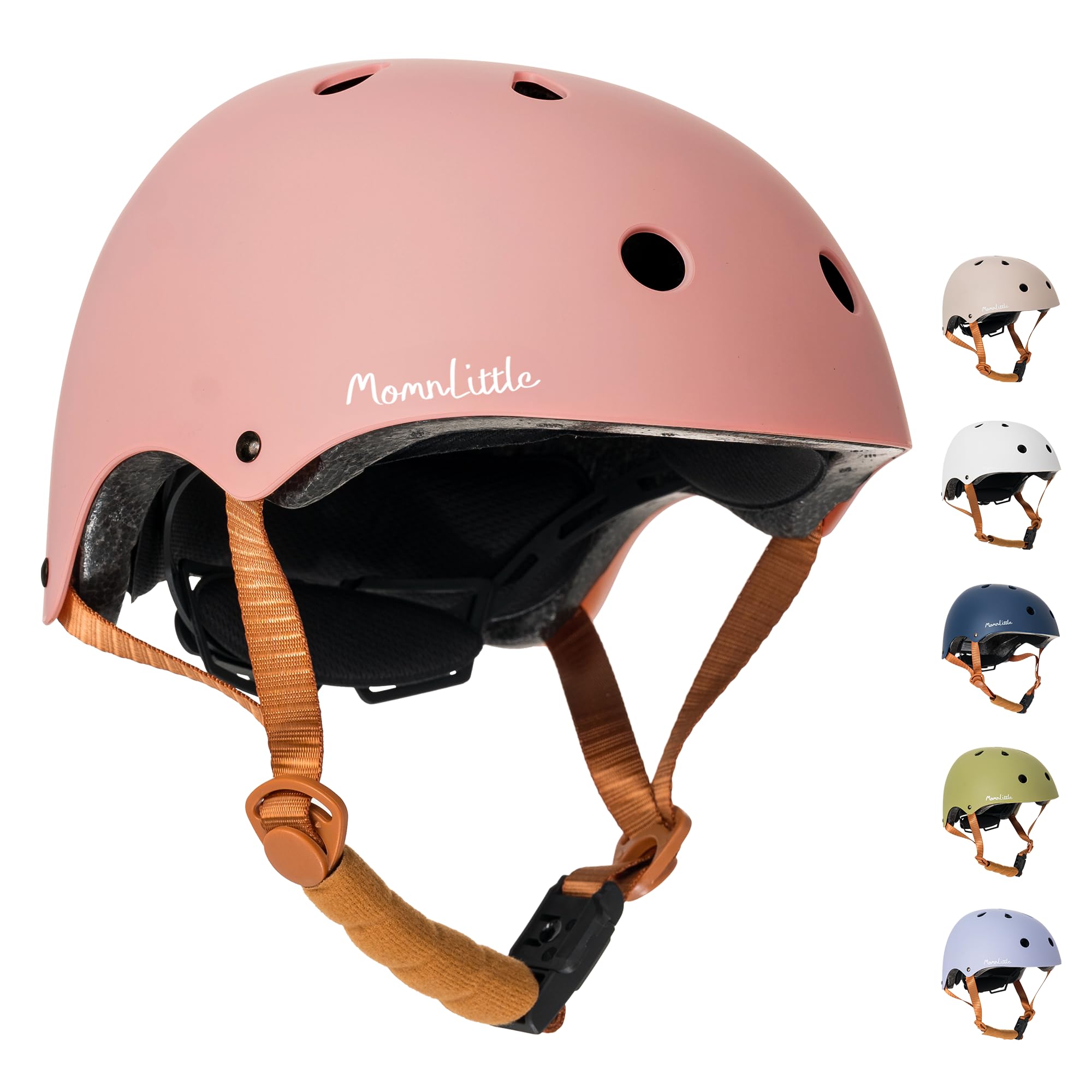 MomnLittle Kids Bike Helmet with Quick Pinch-Free Magnetic Buckle CPSC Certified Bike Helmet for Toddler Boys and Girls