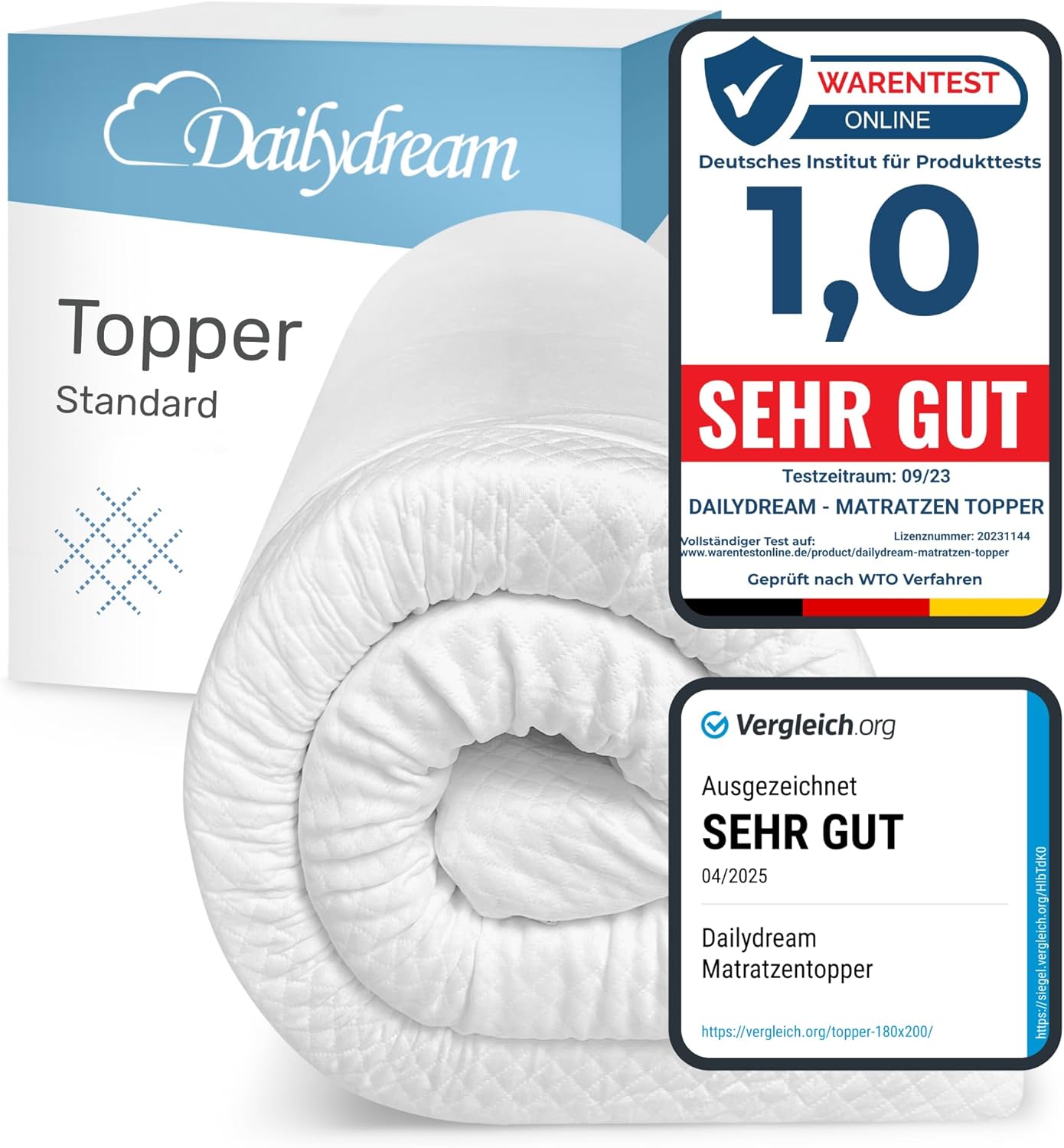 Topper voor matras – matrastopper – 80×190 cm – memory foam