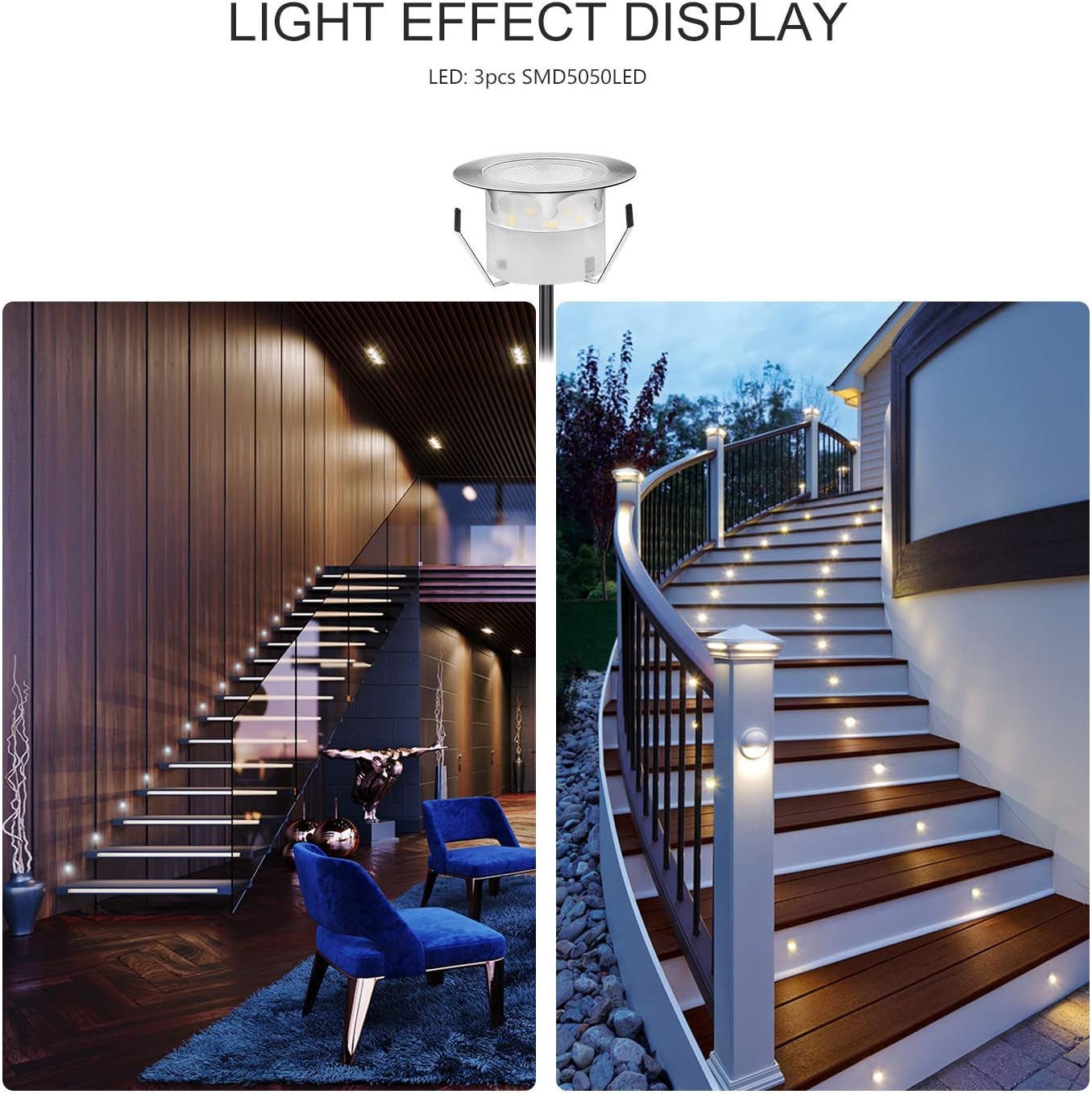 Exсluѕіvе Dіѕсоunt 50% Prісе QACA Led Deck Lights Outdoor Waterproof Low Voltage Stainless Steel 1W Outdoor Yard Garden Decoration Lamps Landscape Pathway Patio Step Stairs LED In-ground Lights Silver Border(10pcs, Warm White)