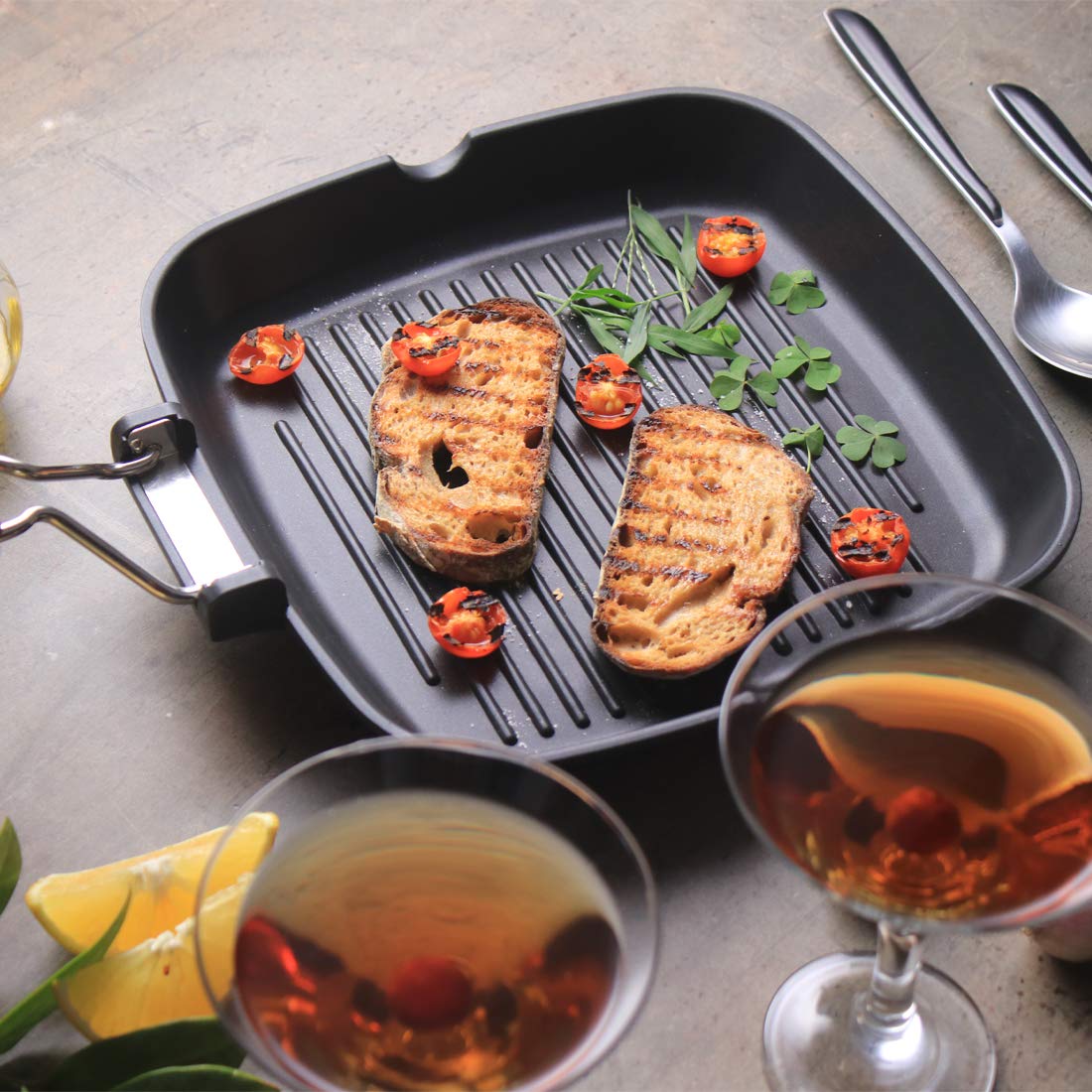 Wonderchef Caesar Folding Nonstick Grill Pan 24cm 5mm Black