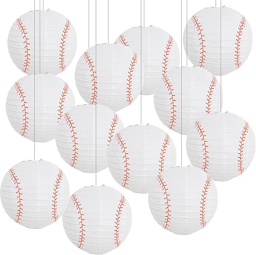 Miniatura 24 de BEISHIDA Faroles de Papel Blancos de 12 Pulgadas Decorativos Chinos/Japoneses Colgantes Redondos de Papel Lámparas para Cumpleaños, Bodas, Navidad