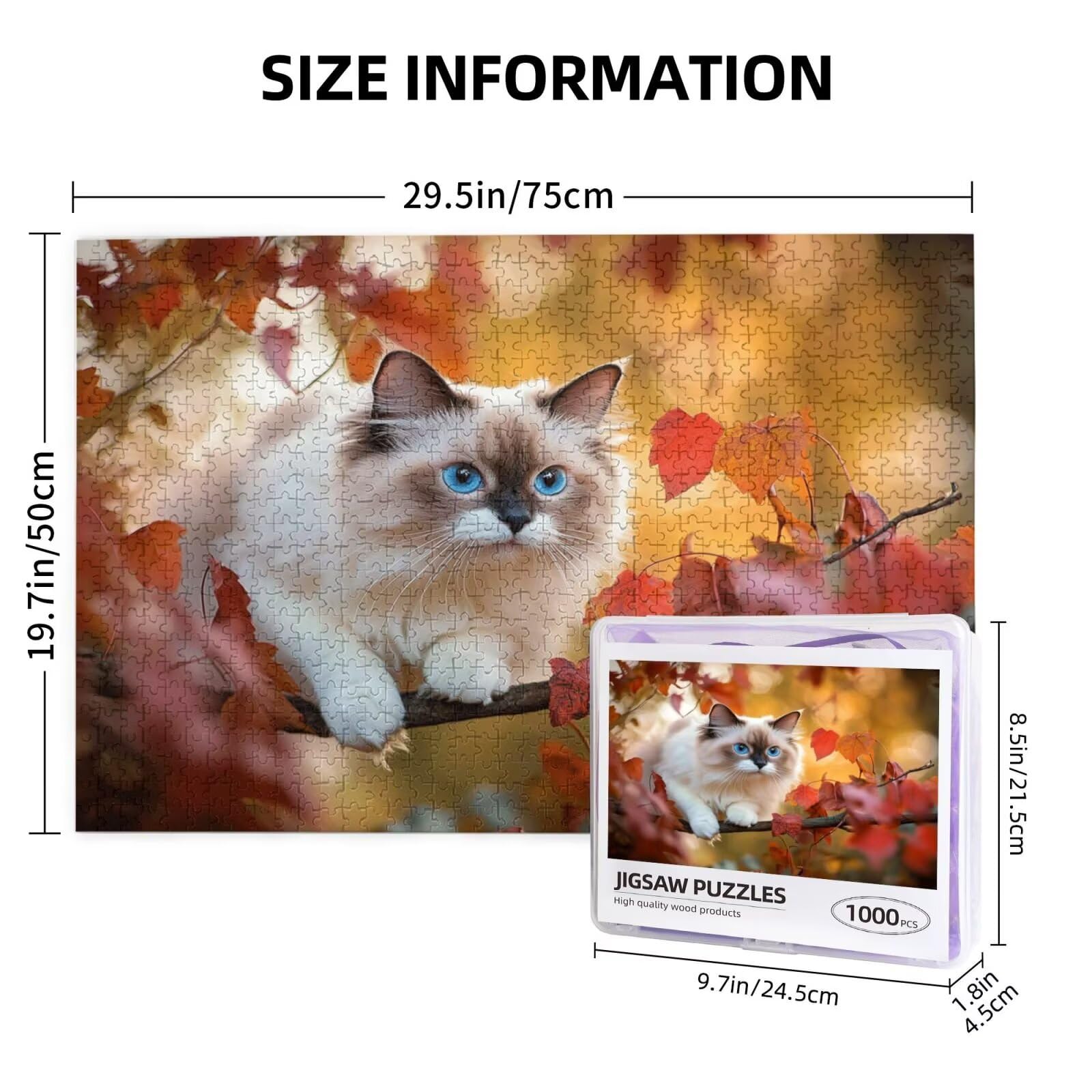 Puzzle z kotem, 6000 elementów, pułapki, puzzle dla dorosłych, z pudełkiem na prezent, duże drewniane puzzle dla dorosłych, gra zręcznościowa dla całej rodziny, prezenty dla kobiet, 105 x 180 cm