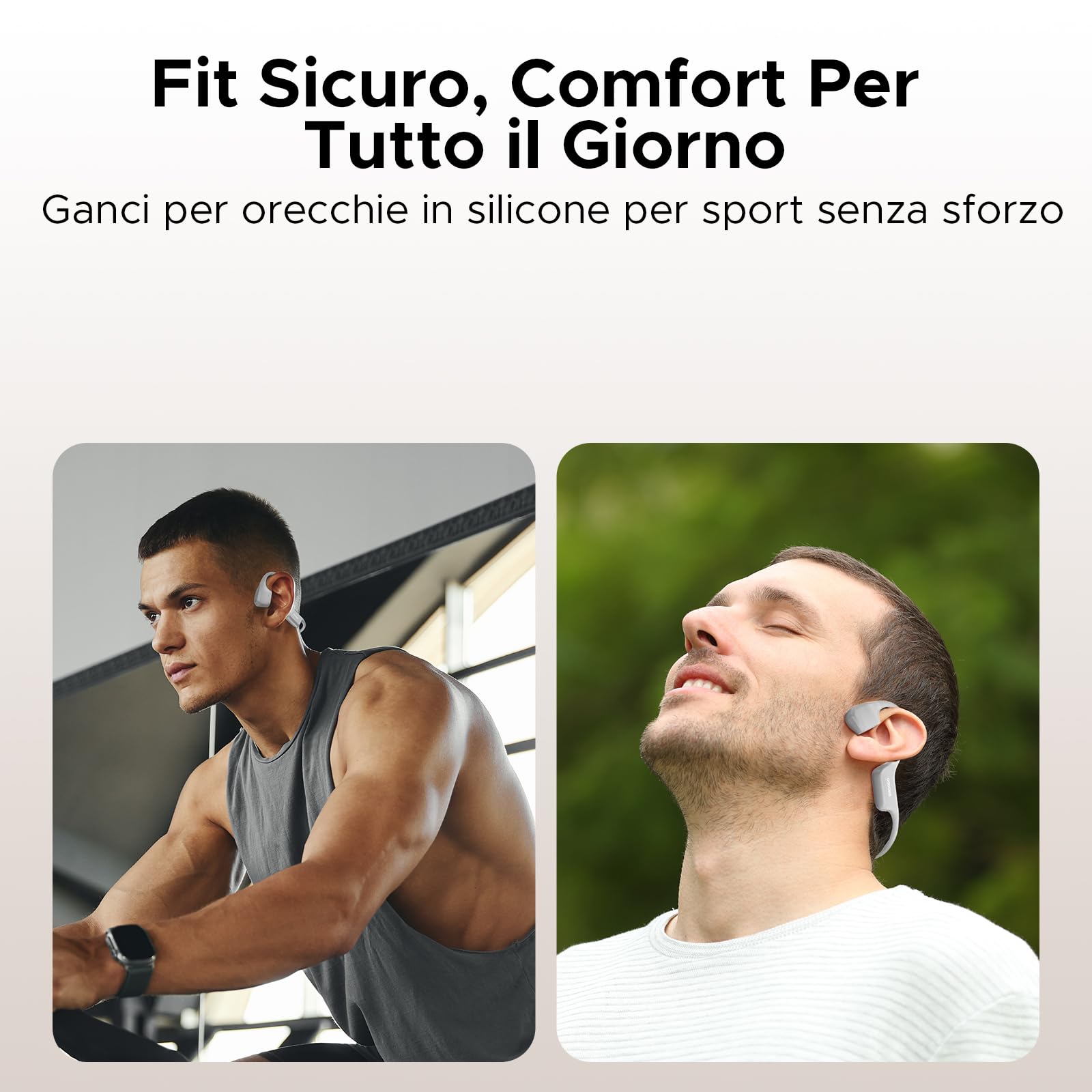 Cuffie a Conduzione Ossea Nuoto, 10H IP68 Impermeabili Sportivi Auricolari Conduzione Ossea 64GB MP3 Bluetooth 5.4 Nuoto, corsa e fitness,Grigio