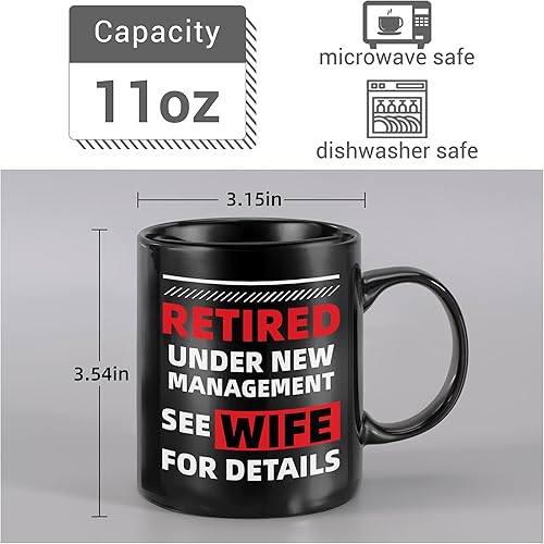 Miniatura 3 de Regalos de jubilación para hombres 2023, jubilados bajo nueva administración, ver esposa para detalles, divertida taza de café para marido jubilado,