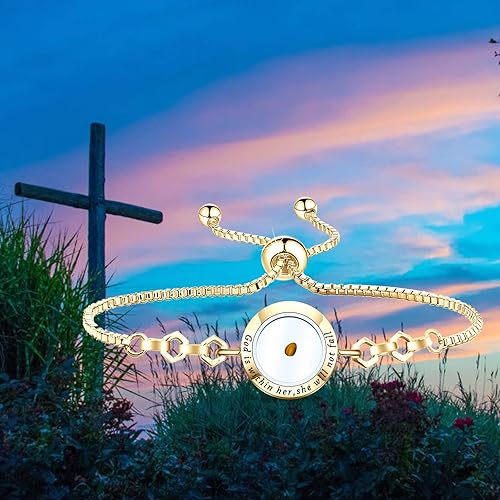 Miniatura 6 de FAADBUK Pulsera de semillas de mostaza cristiana, regalo cristiano, Salmo 465, Dios está dentro de ella, ella no caerá, joyería de semillas