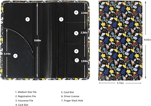Miniatura 24 de Tarjetero de registro y seguro de automóvil, soporte para documentos de automóvil, soporte de seguro y registro con cierre magnético, organizador