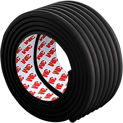 CUTE CUTE JUMP Protector suave de borde ancho para bebé con adhesivo fuerte 3M de doble cara precintado, (12.5 pies, negro) Protectores de seguridad
