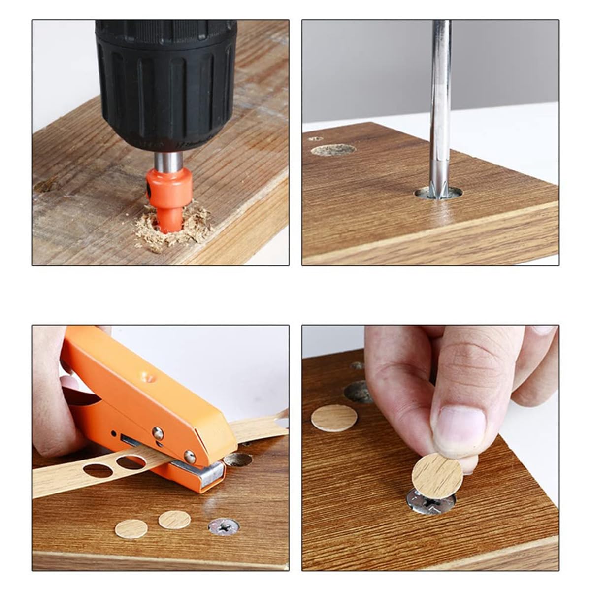 Laroal Single Hole Punch Heavy Duty Hole Puncher Handheld Edge Banding Punching Pliers Tool for Sealing Strip Bank Card Pvc Hard Film Thin Veneer10mm Flat - Image 4