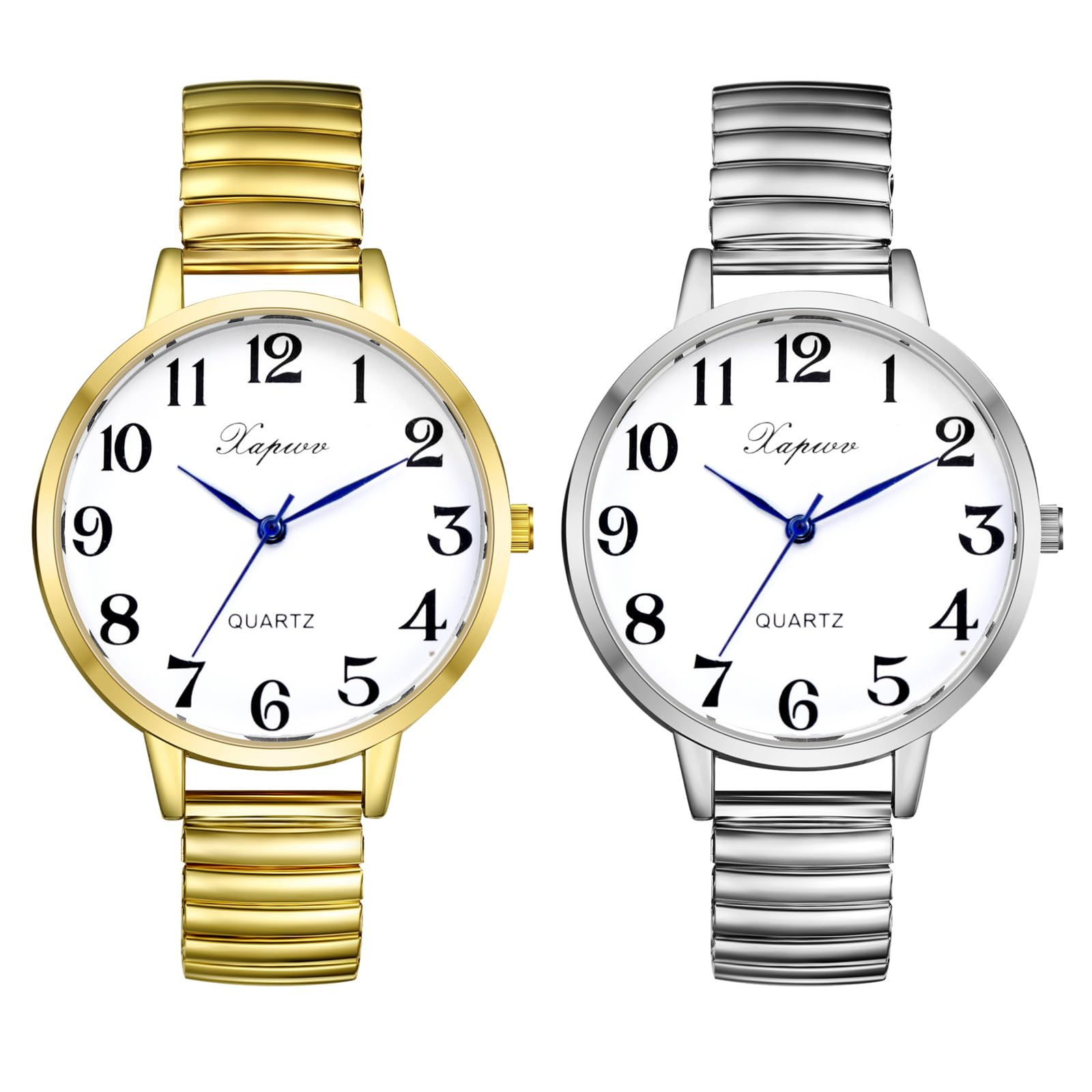 Orologio da donna elastico orologio da donna grande quadrante nero analogico al quarzo con cinturino elastico trasparente facile da leggere con scala numeri arabi regali per donne anziane