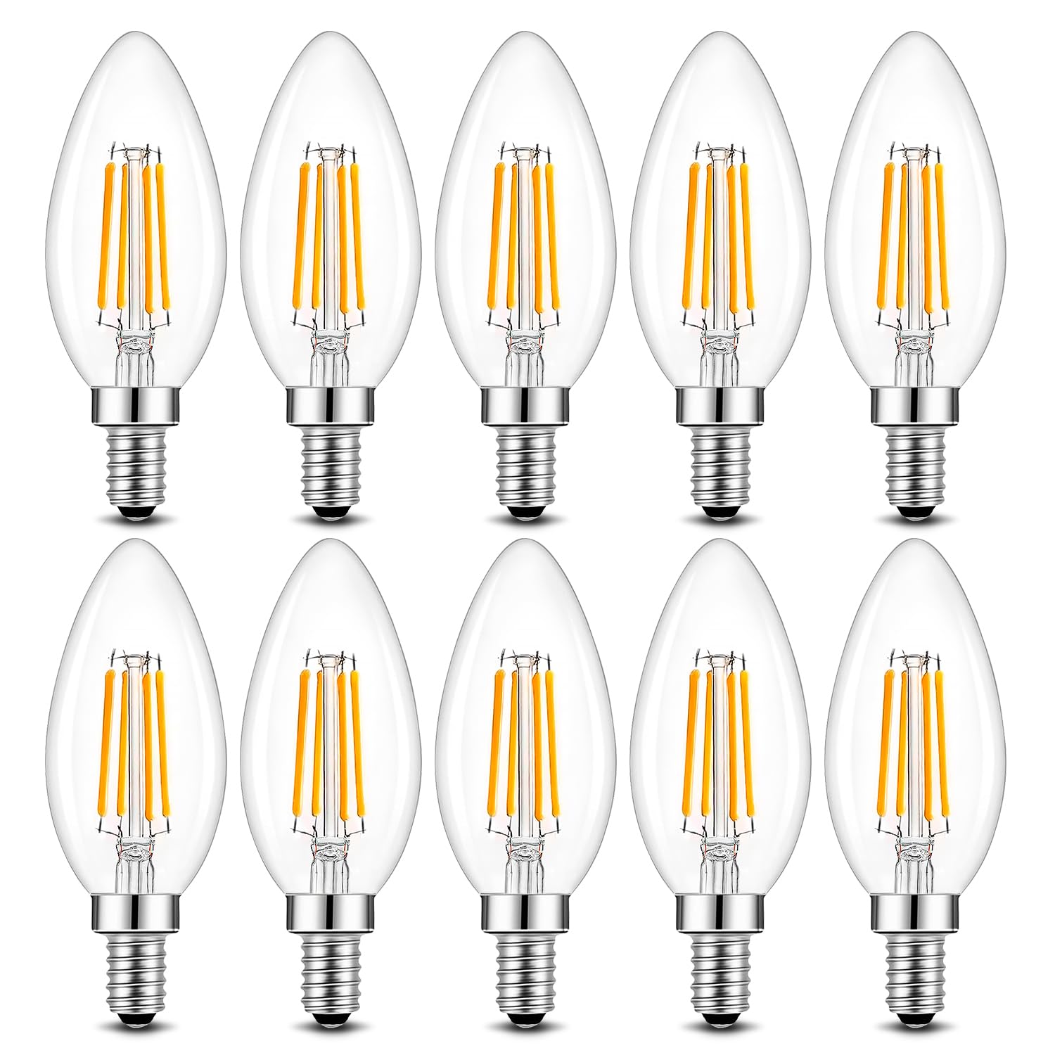 Spacelumen E14 Dimmable Small Edison Screw SES Candle Light Bulbs
