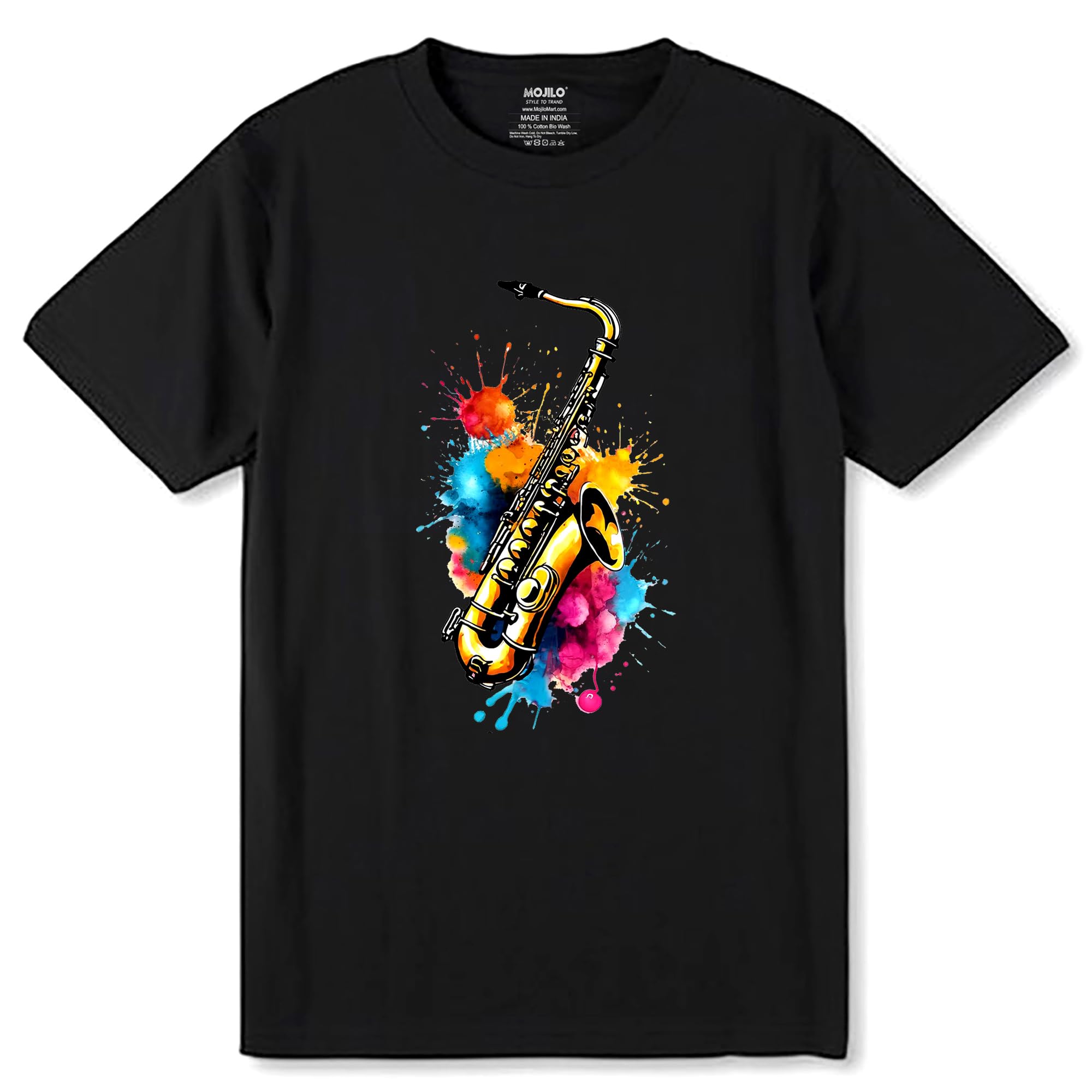 Premium Printed Unisex Cotton Black T-Shirt for Men and Women | Music-image-48