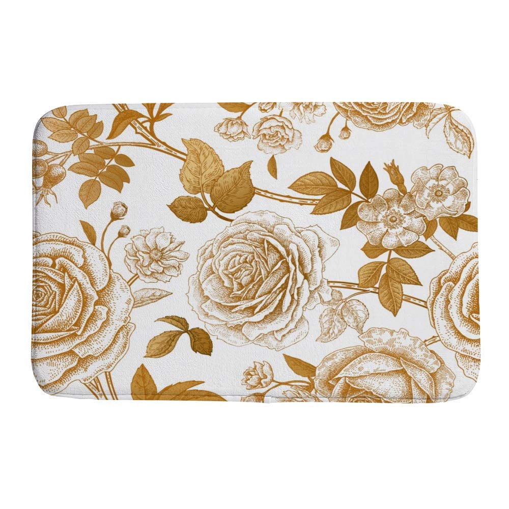 Tapis de bain déco roses dorées pour une ambiance spa à la maison