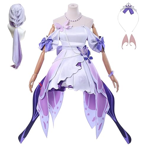 MIAOCOS Castorice Cosplay Costume with Wig Full Set for Halloween Party Show Outfit - Small - With Wig