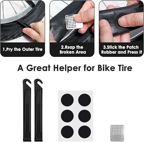 Miniatura 10 de WOTOW Kit de herramientas de reparación de bicicletas, multiherramienta 21 en 1 con llave de hueso, kit de herramientas portátil para bicicleta de