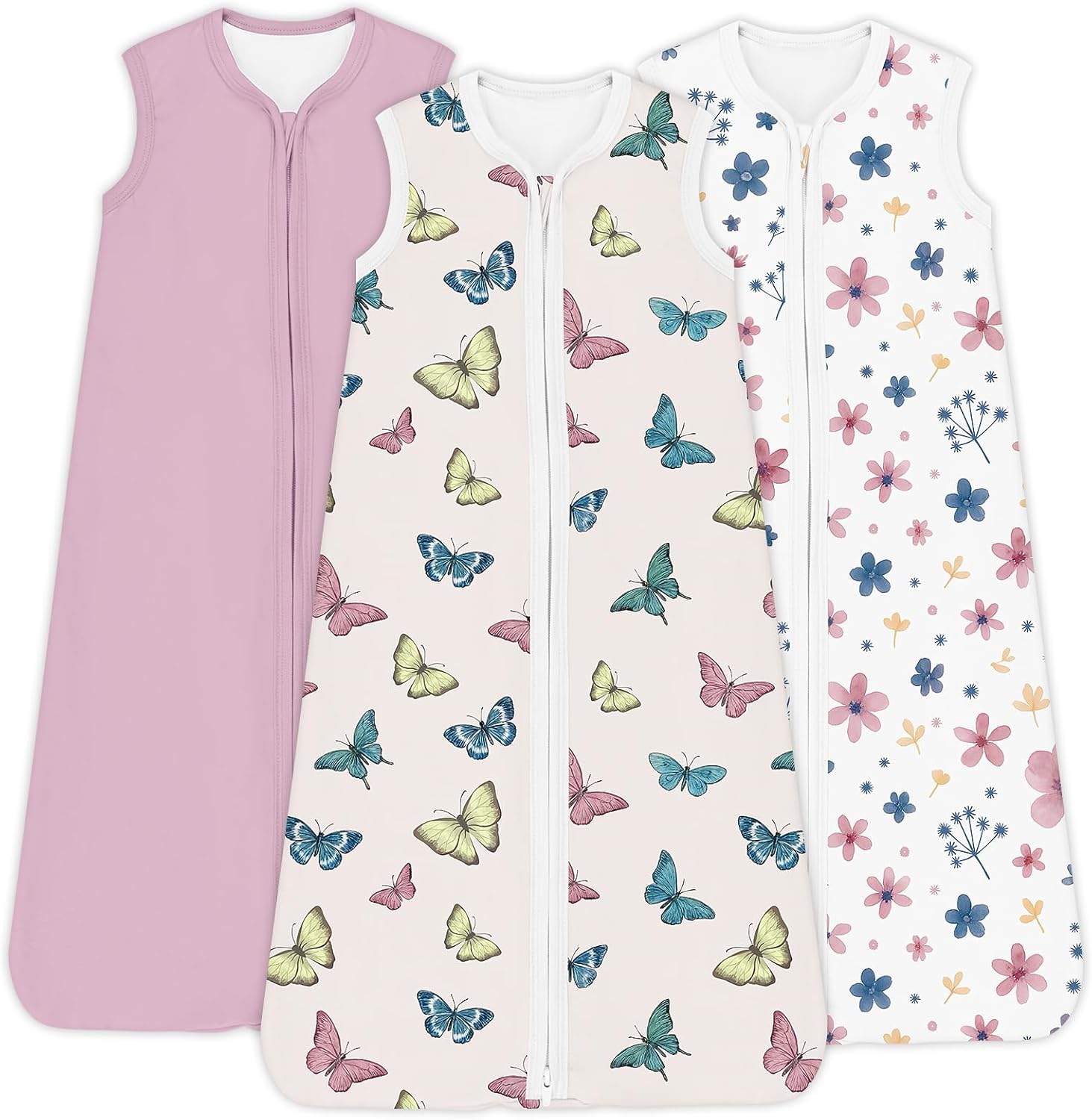 Baby Sleep Sack 0.5 TOG, Lightweight Breathable Wearable Blanket with Zipper, 0-3-6-12-24M-4T, 3-Pack