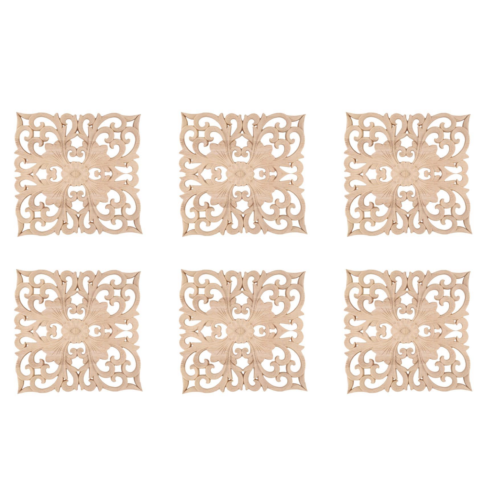 Sculpture sur bois 20x20cm : moulure chic style européen pour customiser vos meubles de salon