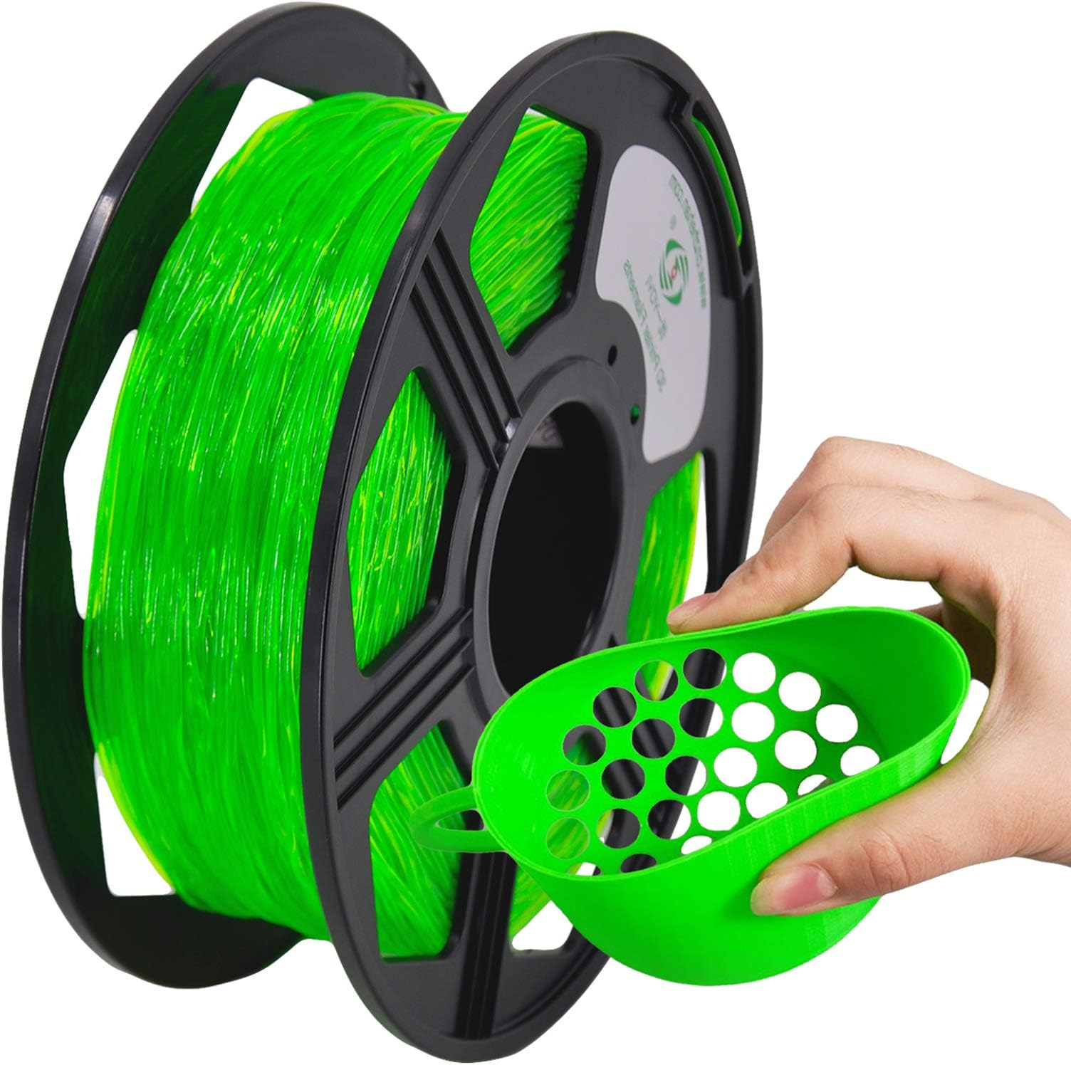 YOYI YOYI 3D Printer Filament, 95A TPU Flexible Filament 1.75mm Spool Dimensional Accuracy +/- 0.03 mm, 0.8KG Spool (1.76 lbs) Soft 1.75 TPU 3D Printing Filament,TPU Green