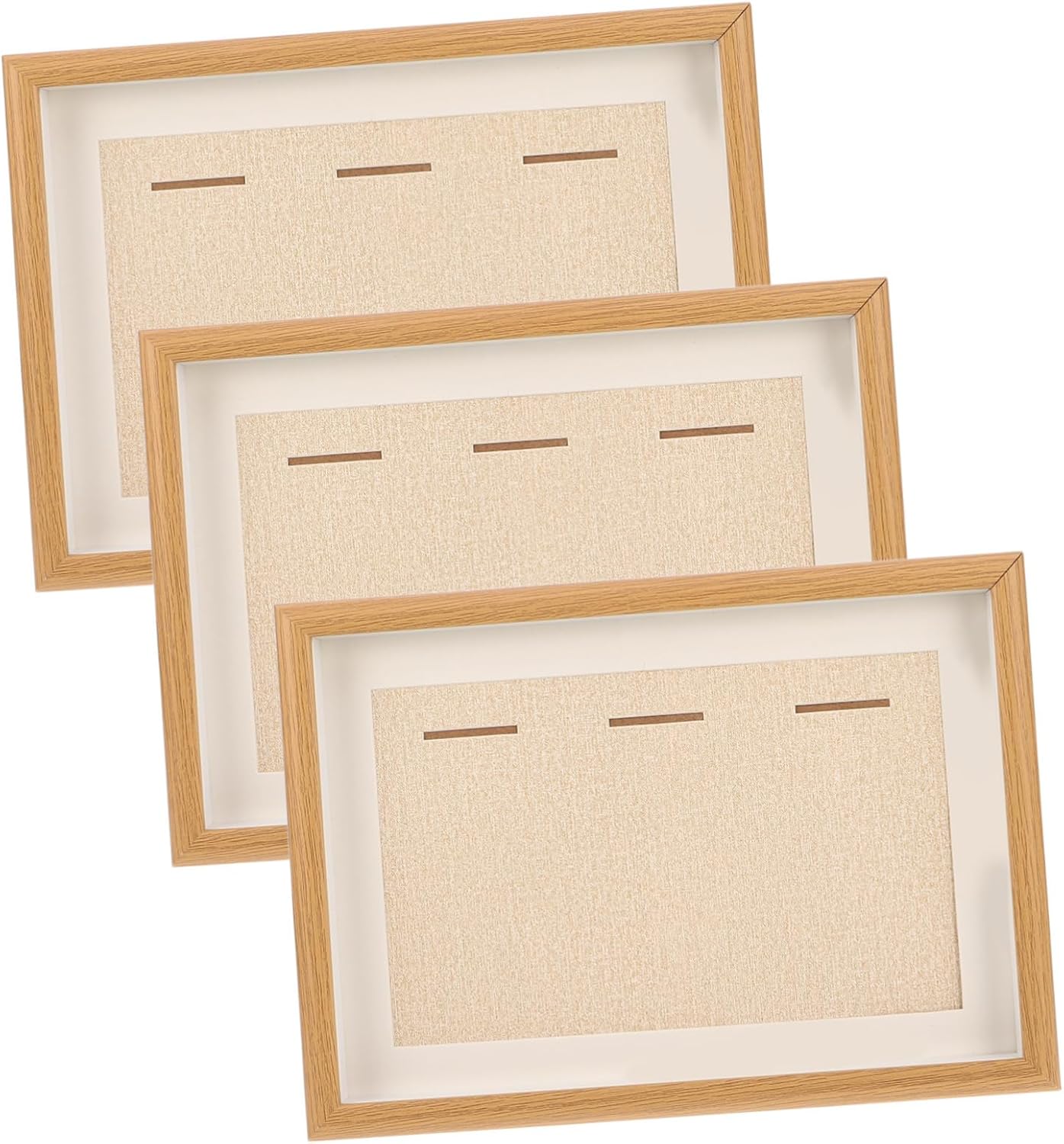 Ciieeo Medal Display Case Marathon Medal Display Frame 3pcs Photo Frame Shadow Box Rustic Wood Acrylic for Runner's Decor