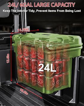 StarknightMT UTV Bed Box 6 GAL Waterproof Cargo Storage Compatible with Polaris General 1000 2016-2023 Ranger/XP 1000 900 570 500 Accessories Parts SXS Tool Box