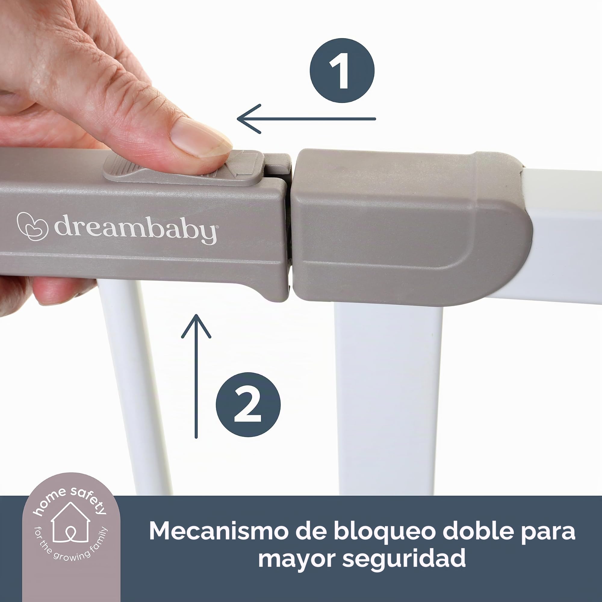 Dreambaby AVA - Puerta de Escalera Extra Ancha para bebés, se Adapta a Aberturas de 99 a 132,5 cm, 76 cm de Alto. Puerta de Escalera Ancha para Perros y bebés. Puerta de Seguridad montada a presión,