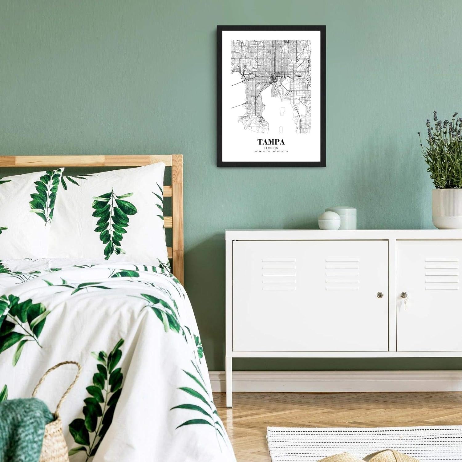 Eleville 13X19 Unframed Tampa Florida City View Abstract Road Modern Map Art Print Poster Wall Office Home Decor Minimalist Line Art Hometown Housewarming wgn509