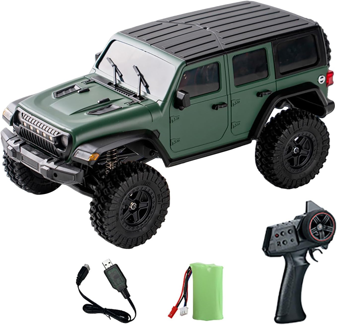 1/18 4 * 4 RC Rock Crawler Car Remote Control Simulation Off Road Car C8801 RTR Crawler Battery 370 Brushed Motor ESC LED Lights Hobby Grade Model for Adult Hobby(Blue)