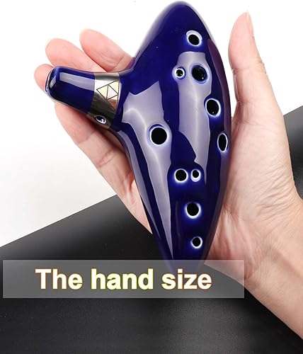 Miniatura 3 de Mr.Power 12 hoyos Ocarina Alto C Flauta Occarina Taps Blue CeramicClay stl Orcarina Inspirado en el Tiempo con Bolsa y Libro de Canciones, Regalo