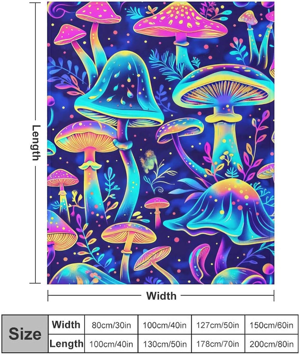Mushroom Throw Blanket - Soft Flannel Mushroom Blanket for Girls, Boys & Kids - Warm All Season Lap, Chair, Sofa - 50"x40" - Image 3