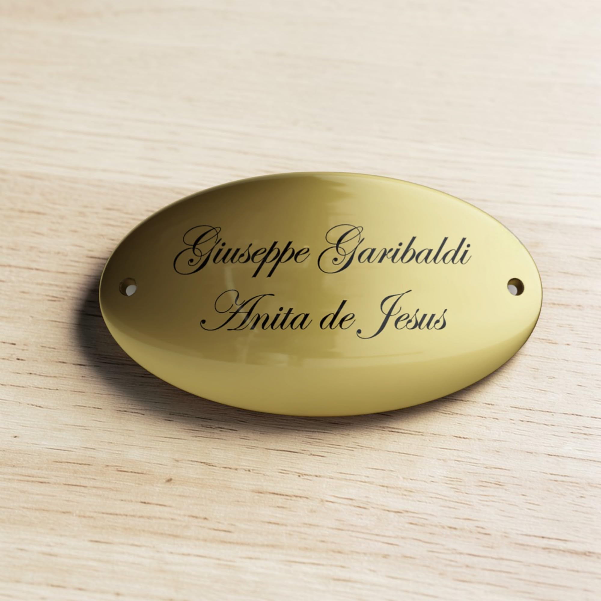 Targa Porta in Ottone Lucido Personalizzata 13x7,5 cm – Targhetta Incisa per Nome, Numero Civico o Studio Professionale – Ideale per Casa, Ufficio e Hotel, Esposizione Codice CIN e CIR