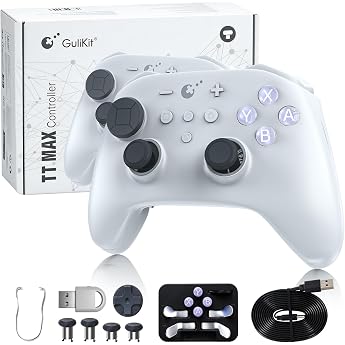 GuliKit TT Max Wireless Controller f r Switch 1/2 PC Android iOS TMR joysticks wake up function and removable 4 metal back buttons grey TT MAX