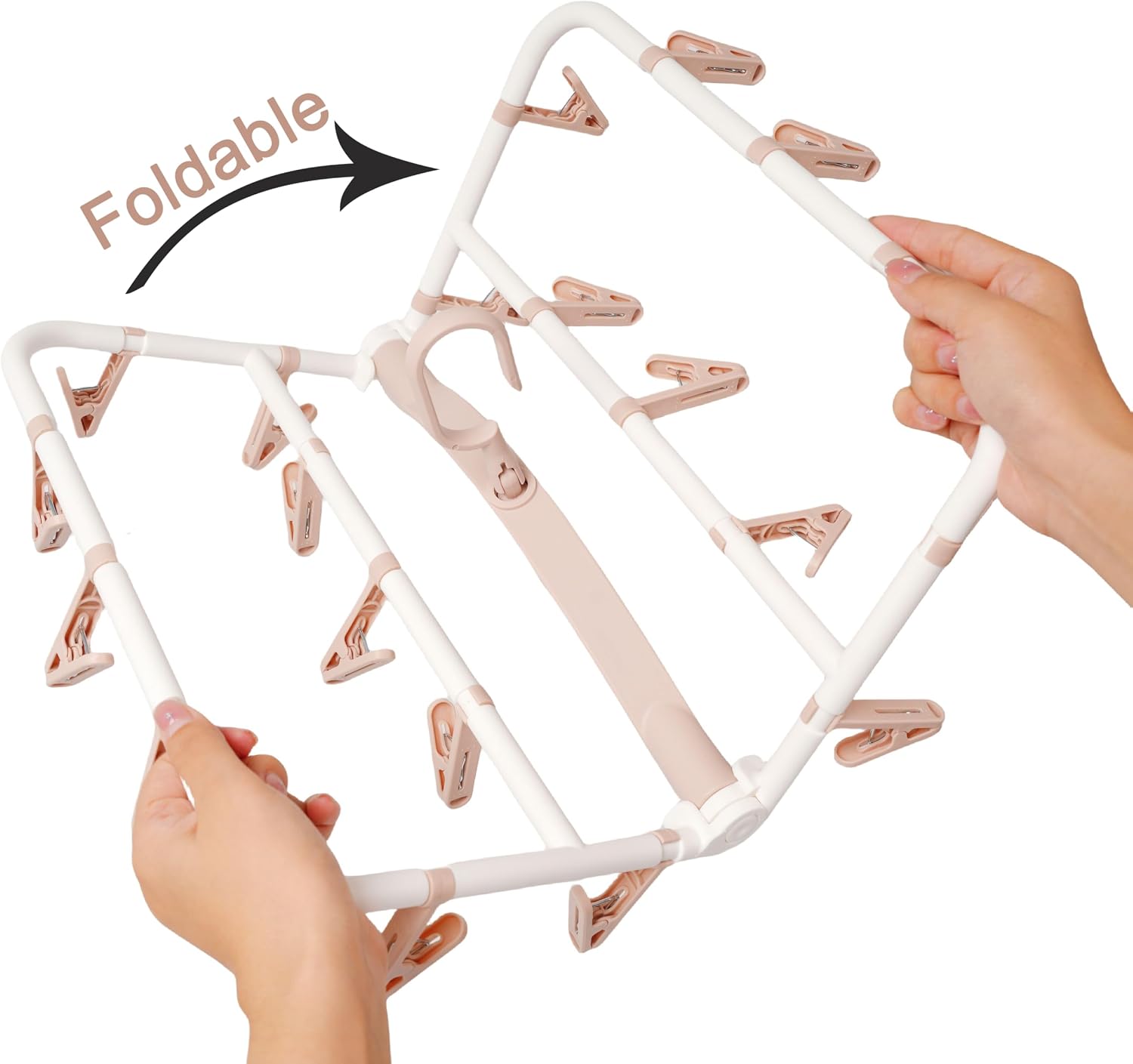 Foshine Clothes Drying Racks Foldable Clip Hangers with 20 Drying Clips